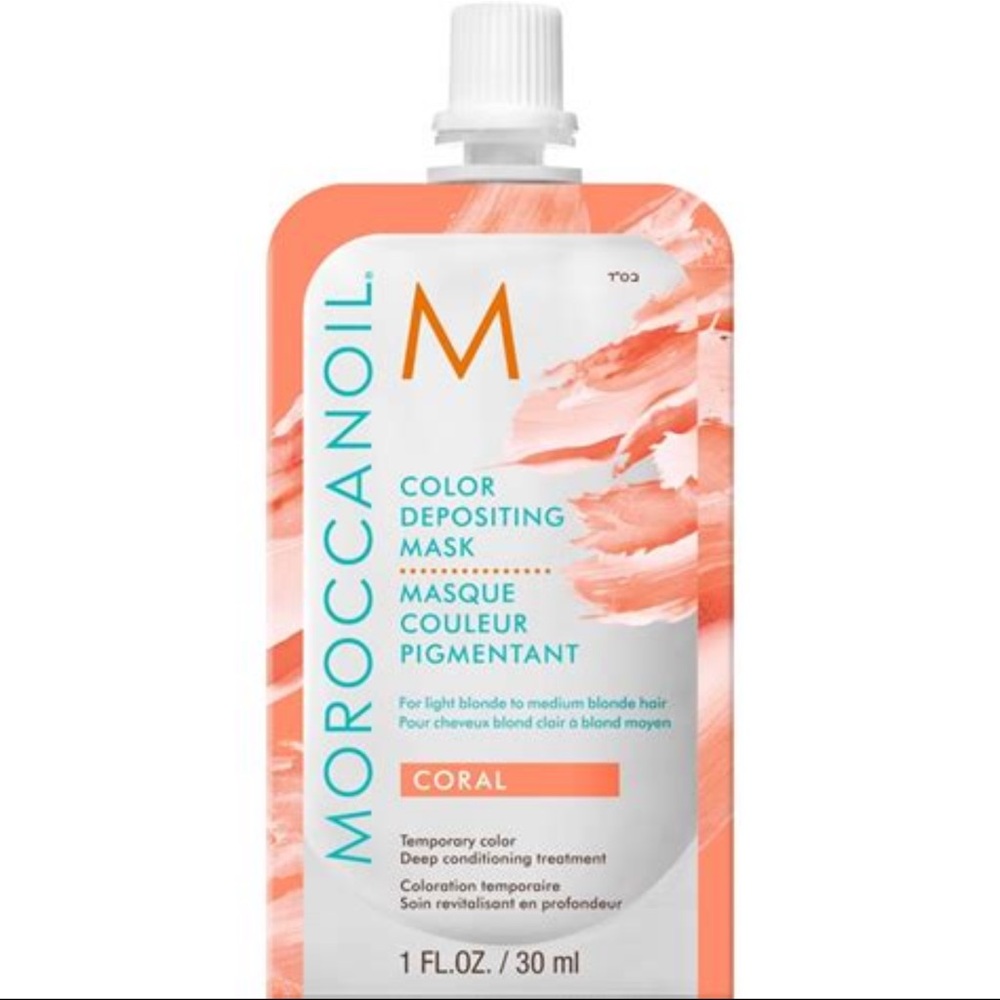 10 pack Moroccanoil color depositing hair mask coral